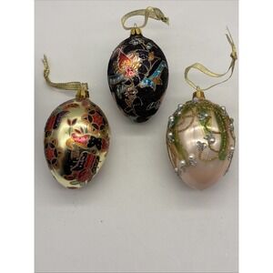 Joan Rivers Classics Russian Faberge Inspired Set 3 Christmas egg Ornaments 2007